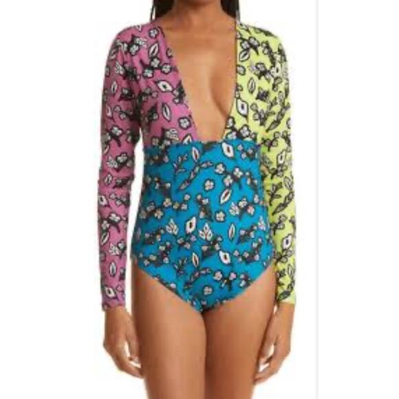 Kimberly Goldson CHLO Mixed Floral Bodysuit sz S NWOT - Picture 10 of 11